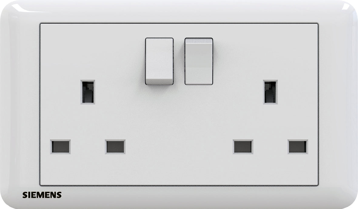 DELTA®seata - 13A Twin Gang Switched Socket with Indicator