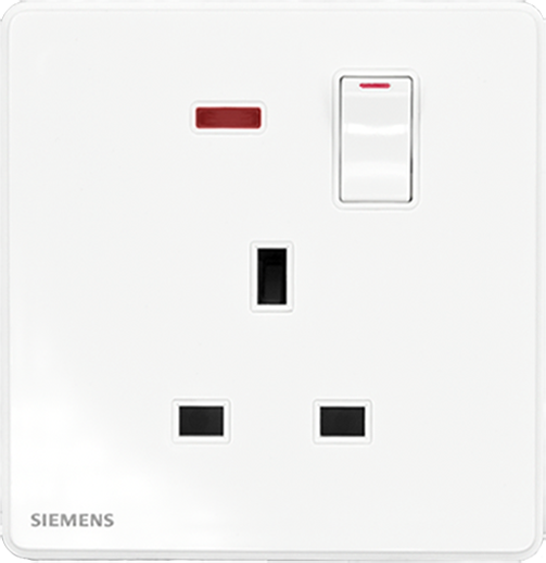 DELTA®arina - 13A 1 Gang SP Switched Socket with Neon Indicator