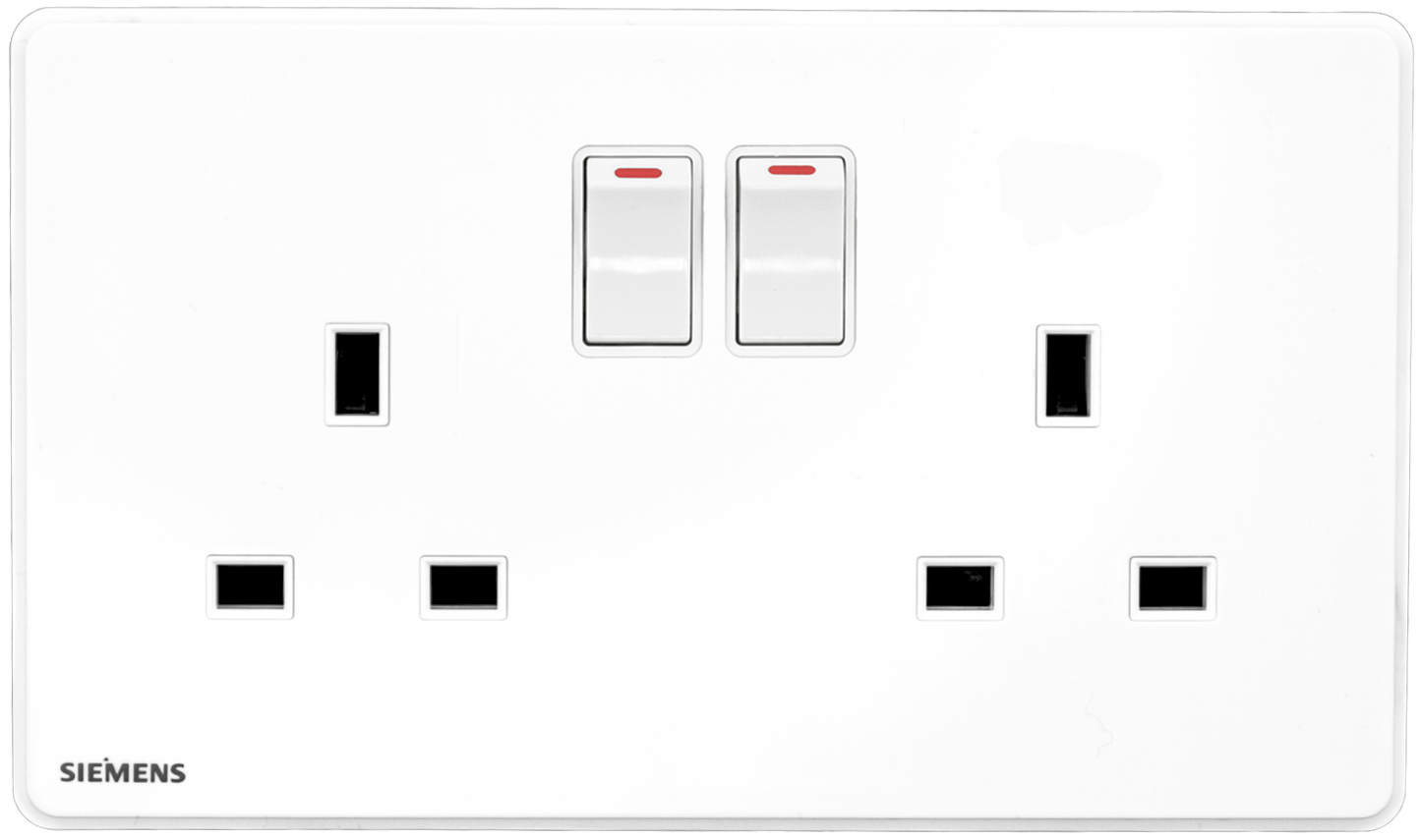 DELTA®arina - 13A Twin Gang Switched Socket with Indicator