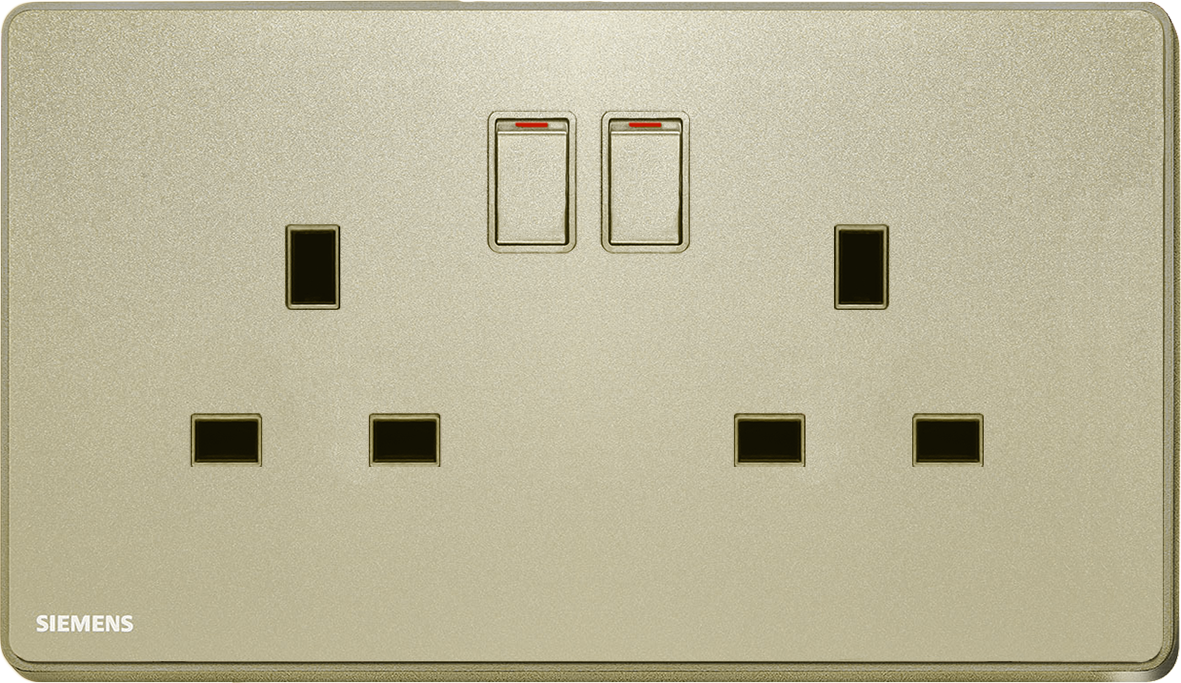 DELTA®arina - 13A Twin Gang Switched Socket with Indicator