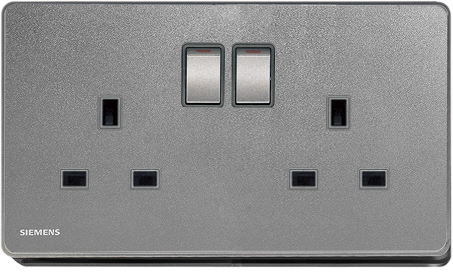 DELTA®arina - 13A Twin Gang Switched Socket with Indicator