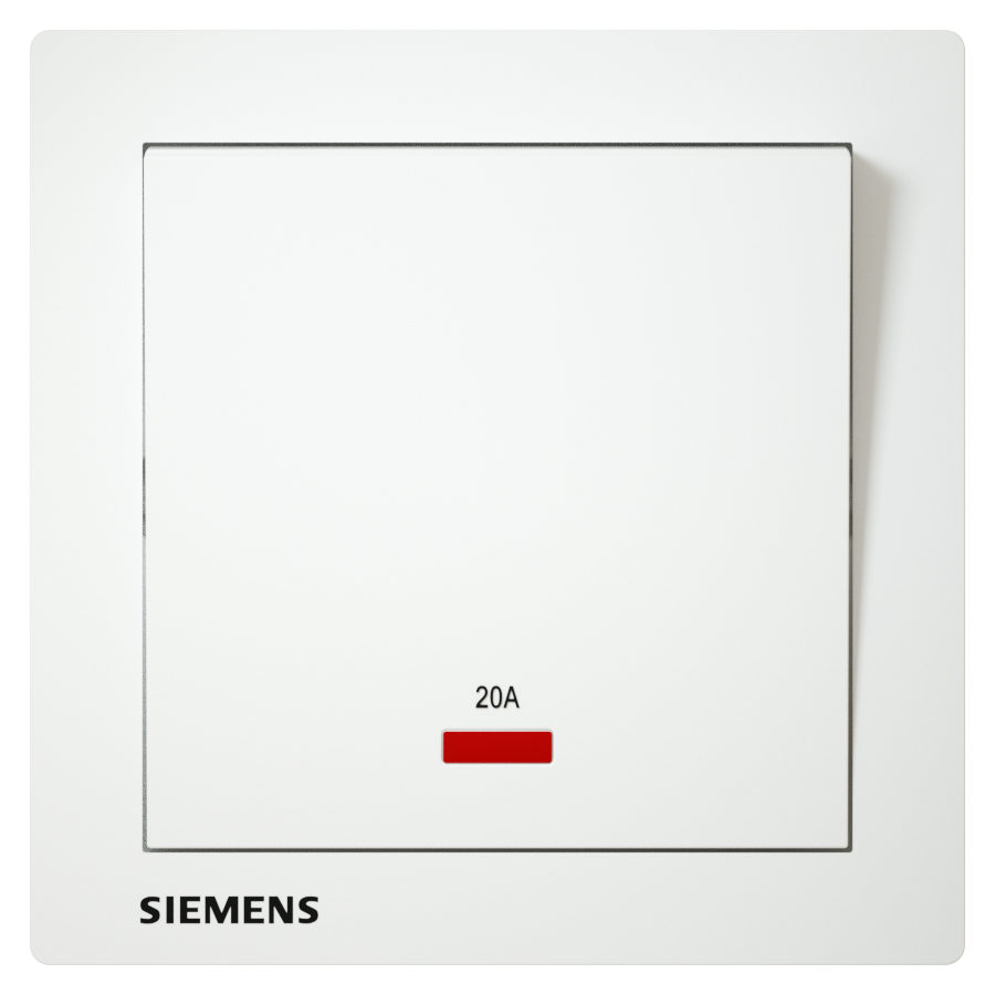 DELTA®relfa, siemens, 20A, Double Pole Switch, neon indicator