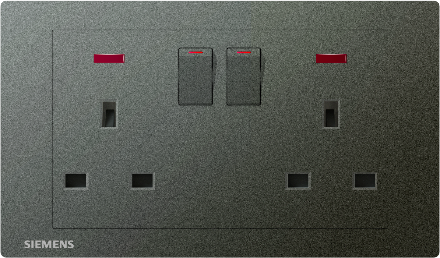 DELTA®relfa - 13A Twin Gang Switched Socket with Neon Indicator