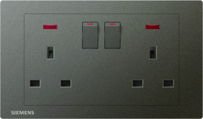 DELTA®relfa - 13A Twin Gang Switched Socket with Neon Indicator