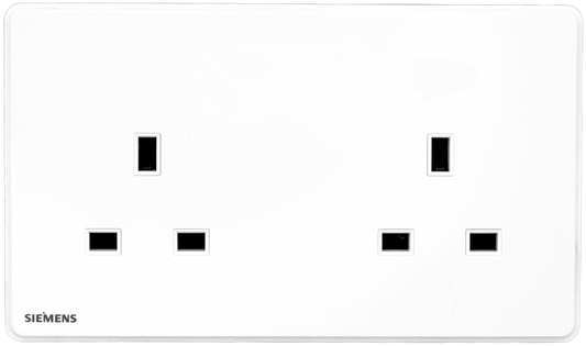 DELTA®arina - 13A Twin Gang Unswitched Socket