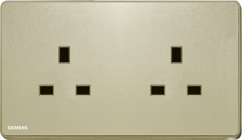 DELTA®arina - 13A Twin Gang Unswitched Socket