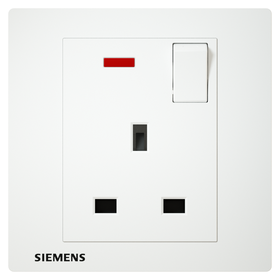 DELTA® relfa, siemens, 13A, socket, switched, neon indicator