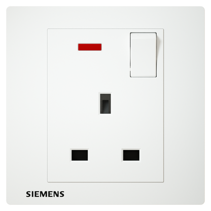 DELTA® relfa, siemens, 13A, socket, switched, neon indicator