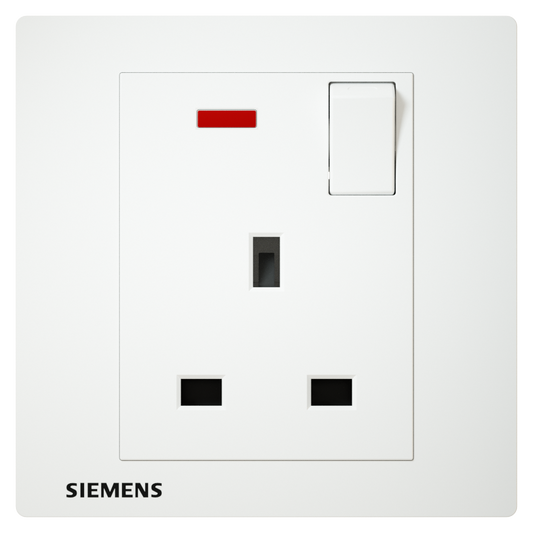 DELTA® relfa, siemens, 13A, socket, switched, neon indicator