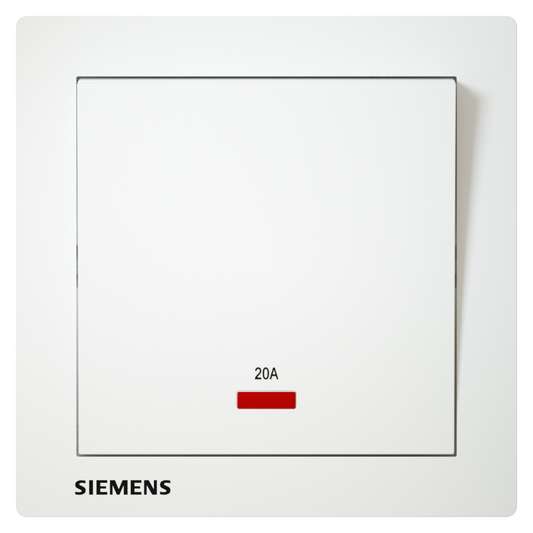 DELTA®relfa, siemens, 20A, Double Pole Switch, neon indicator 