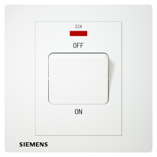 DELTA®relfa, siemens, 32A,  Double Pole Switch, neon indicator